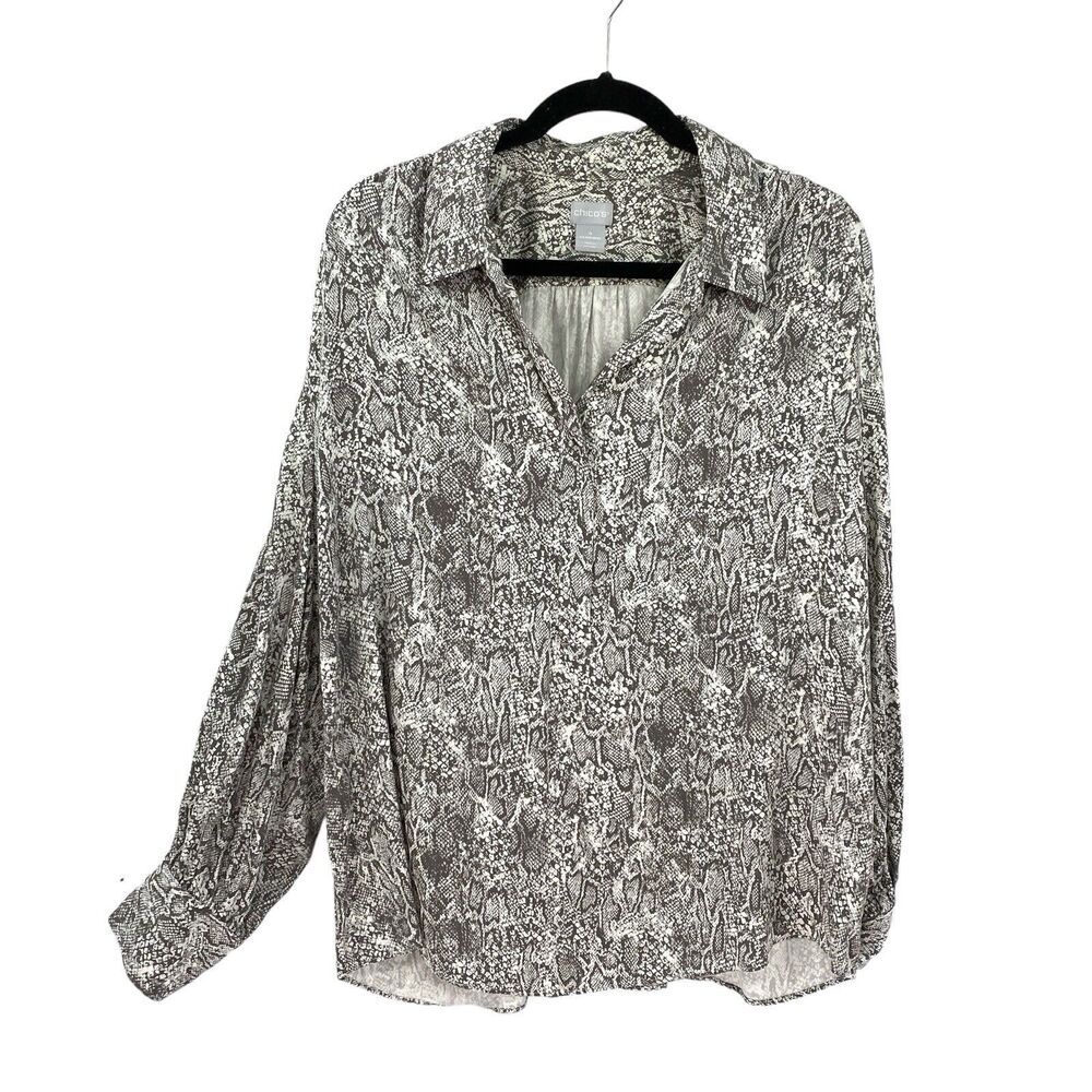 Chicos 4 Top Size Xxl Gray Python Pattern Sandwas… - image 1
